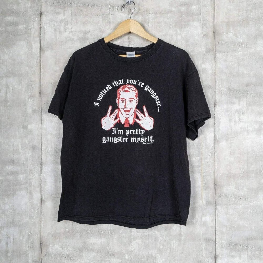Gangster Parody Vintage T-shirt Size XL Black